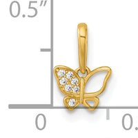 14k Madi K Polished CZ Butterfly Pendant-GK1199