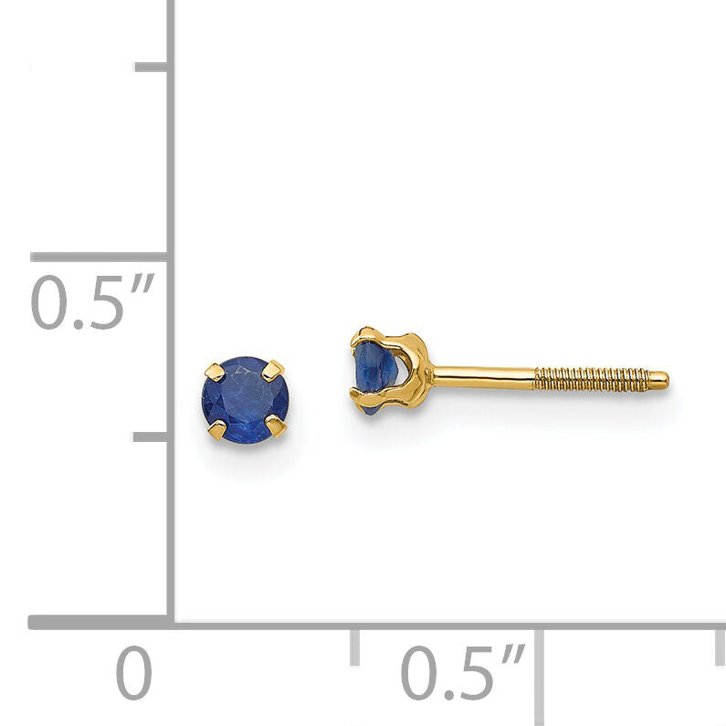 14k Madi K 3mm Sapphire Birthstone Earrings-GK120