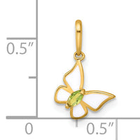 14k Madi K Polished White Enamel and CZ Butterfly Pendant-GK1200