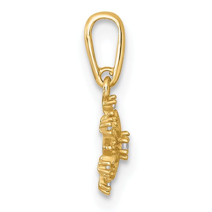 14k Madi K Polished CZ Snowflake Pendant-GK1203