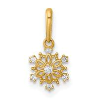 14k Madi K Polished CZ Snowflake Pendant-GK1203