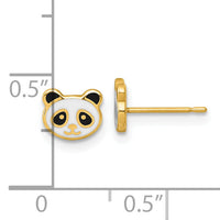 14k Madi K Polished Black & White Enameled Panda Post Earrings-GK1227