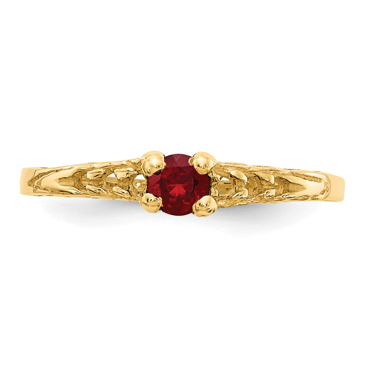 14k Madi K 3mm Garnet Birthstone Baby Ring-GK124