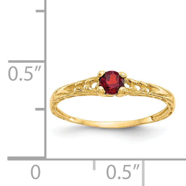 14k Madi K 3mm Garnet Birthstone Baby Ring-GK124
