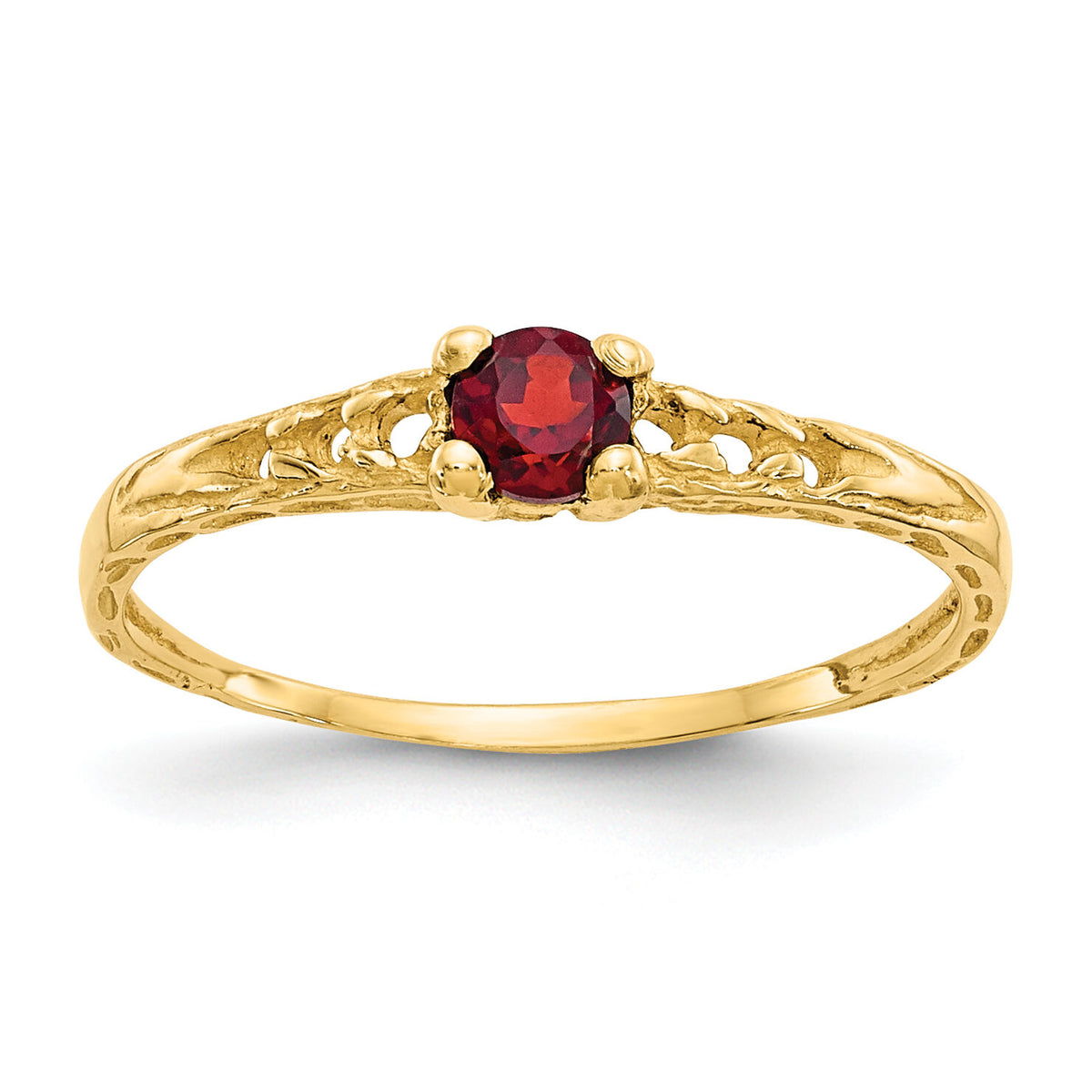 14k Madi K 3mm Garnet Birthstone Baby Ring-GK124