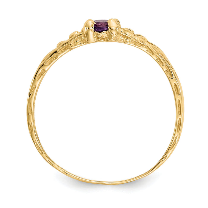 14k Madi K 3mm Amethyst Birthstone Baby Ring-GK125