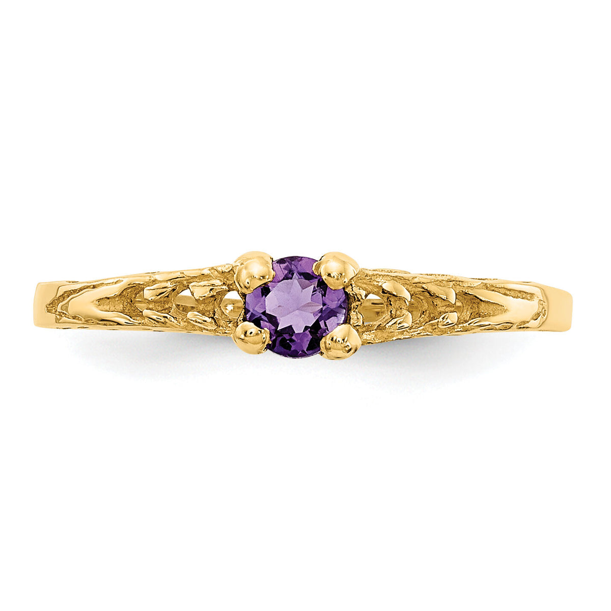 14k Madi K 3mm Amethyst Birthstone Baby Ring-GK125