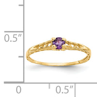 14k Madi K 3mm Amethyst Birthstone Baby Ring-GK125