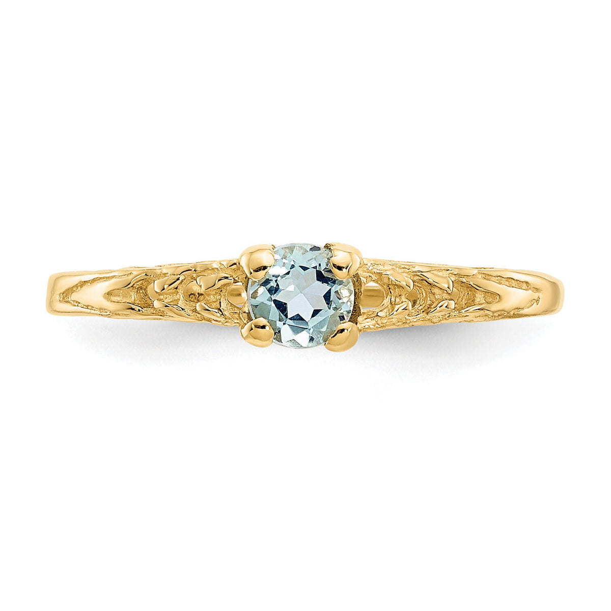 14k Madi K 3mm Aquamarine Birthstone Baby Ring-GK126