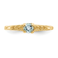 14k Madi K 3mm Aquamarine Birthstone Baby Ring-GK126