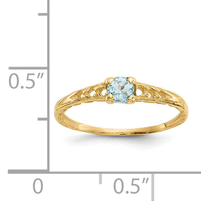 14k Madi K 3mm Aquamarine Birthstone Baby Ring-GK126