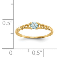 14k Madi K 3mm Aquamarine Birthstone Baby Ring-GK126