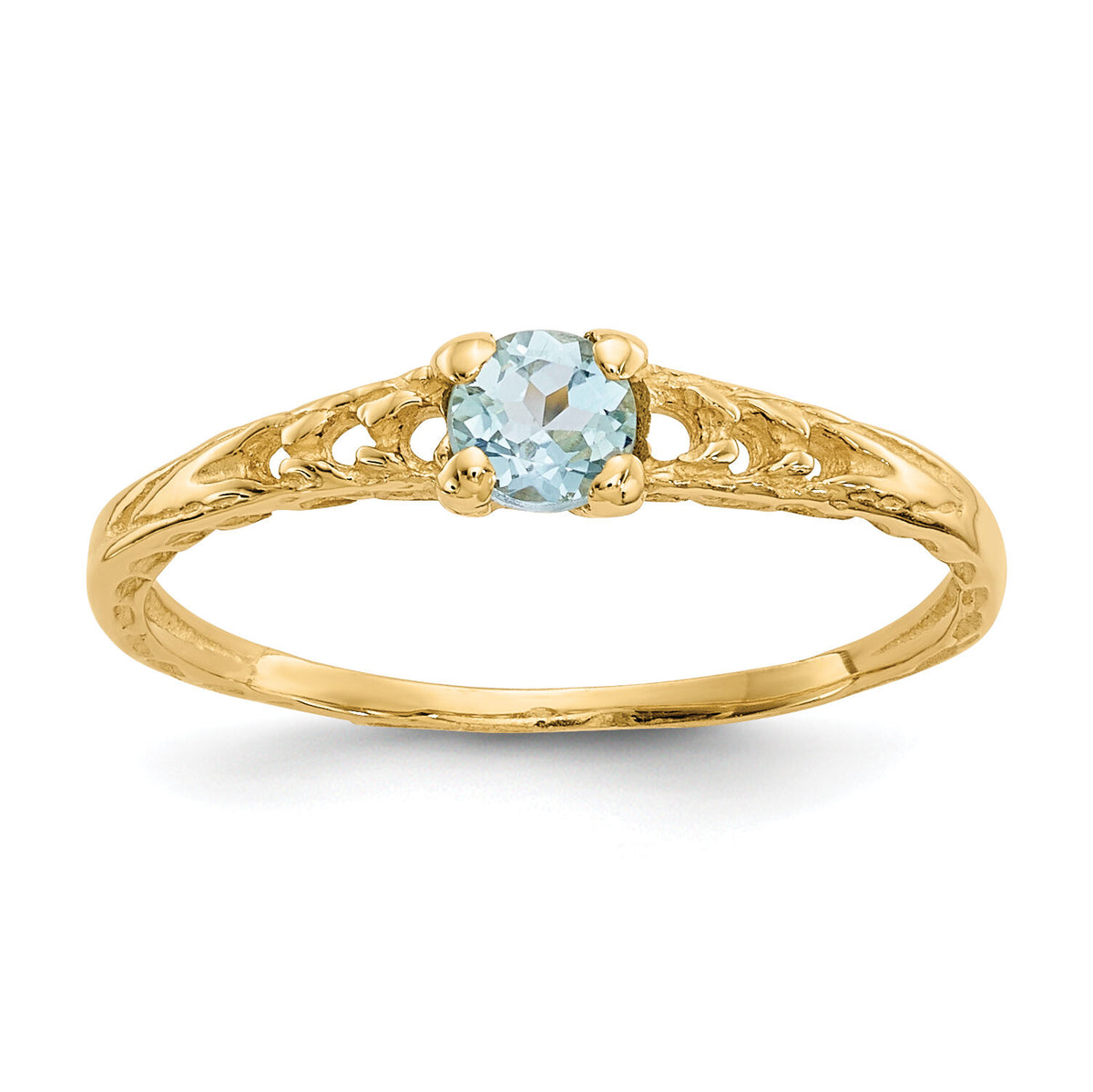 14k Madi K 3mm Aquamarine Birthstone Baby Ring-GK126