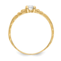 14k Madi K 3mm White Topaz Birthstone Baby Ring-GK127