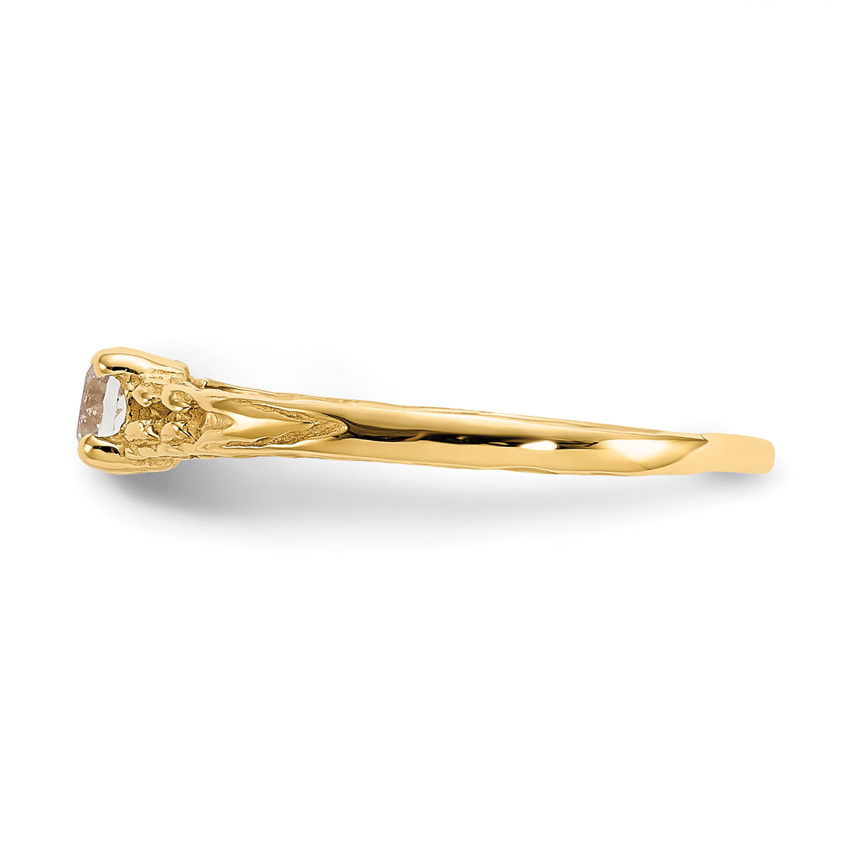 14k Madi K 3mm White Topaz Birthstone Baby Ring-GK127
