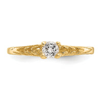 14k Madi K 3mm White Topaz Birthstone Baby Ring-GK127