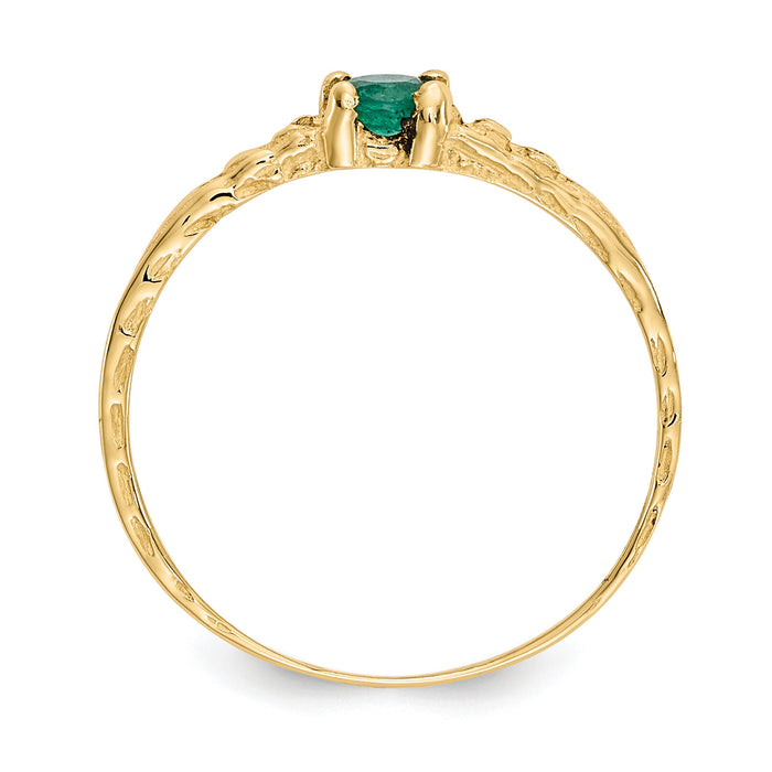14k Madi K 3mm Emerald Birthstone Baby Ring-GK128