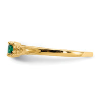 14k Madi K 3mm Emerald Birthstone Baby Ring-GK128