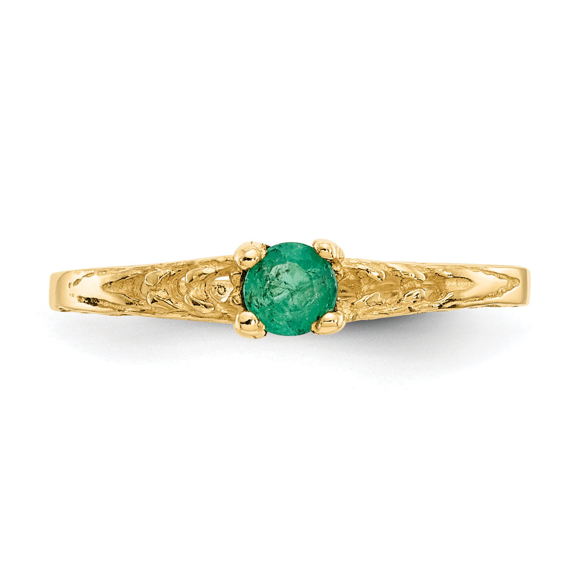 14k Madi K 3mm Emerald Birthstone Baby Ring-GK128
