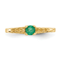 14k Madi K 3mm Emerald Birthstone Baby Ring-GK128
