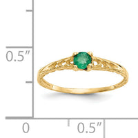 14k Madi K 3mm Emerald Birthstone Baby Ring-GK128