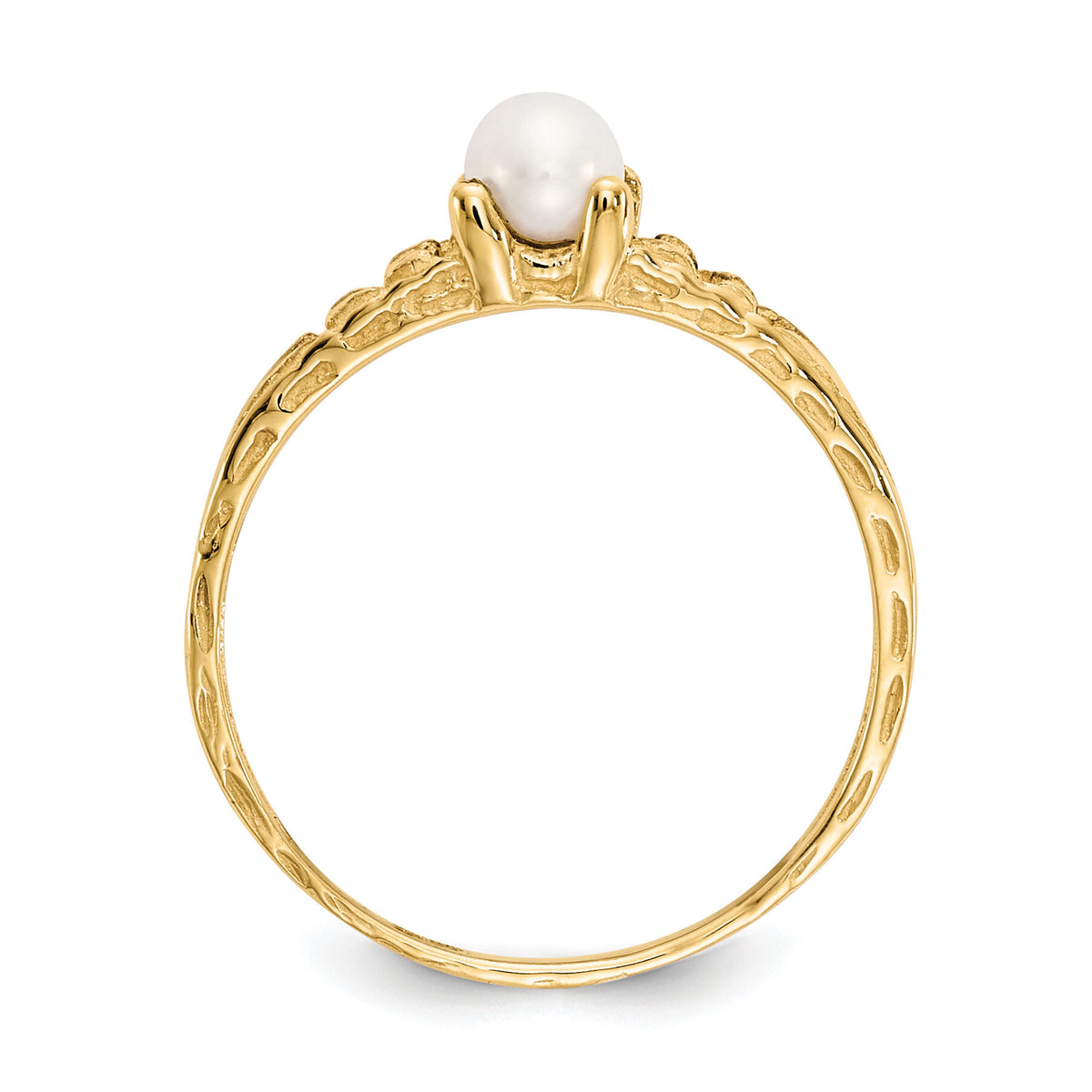 14k Madi K 3mm FW Cultured Pearl Birthstone Baby Ring-GK129