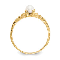 14k Madi K 3mm FW Cultured Pearl Birthstone Baby Ring-GK129
