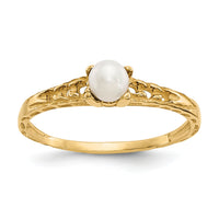 14k Madi K 3mm FW Cultured Pearl Birthstone Baby Ring-GK129