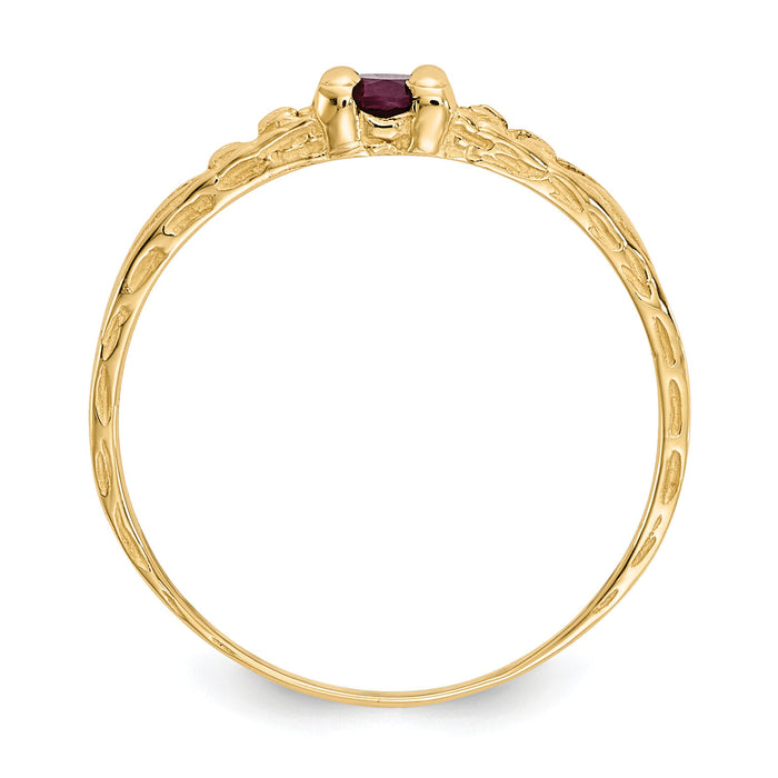 14k Madi K 3mm Ruby Birthstone Baby Ring-GK130