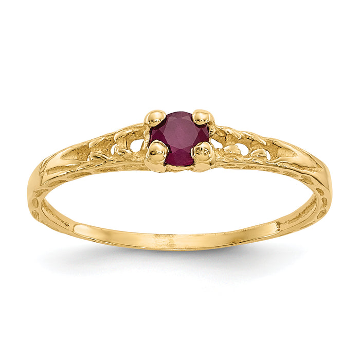 14k Madi K 3mm Ruby Birthstone Baby Ring-GK130