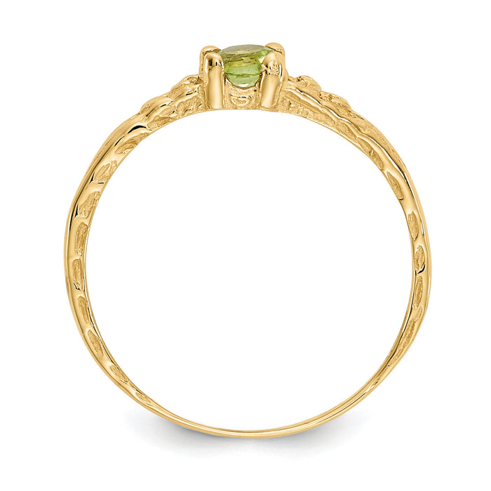 14k Madi K 3mm Peridot Birthstone Baby Ring-GK131