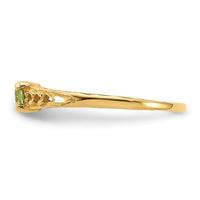 14k Madi K 3mm Peridot Birthstone Baby Ring-GK131