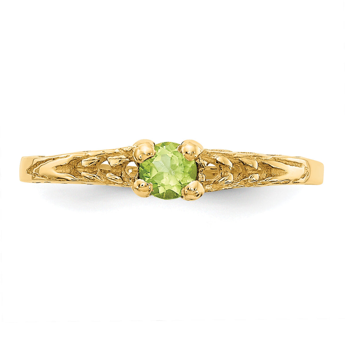 14k Madi K 3mm Peridot Birthstone Baby Ring-GK131