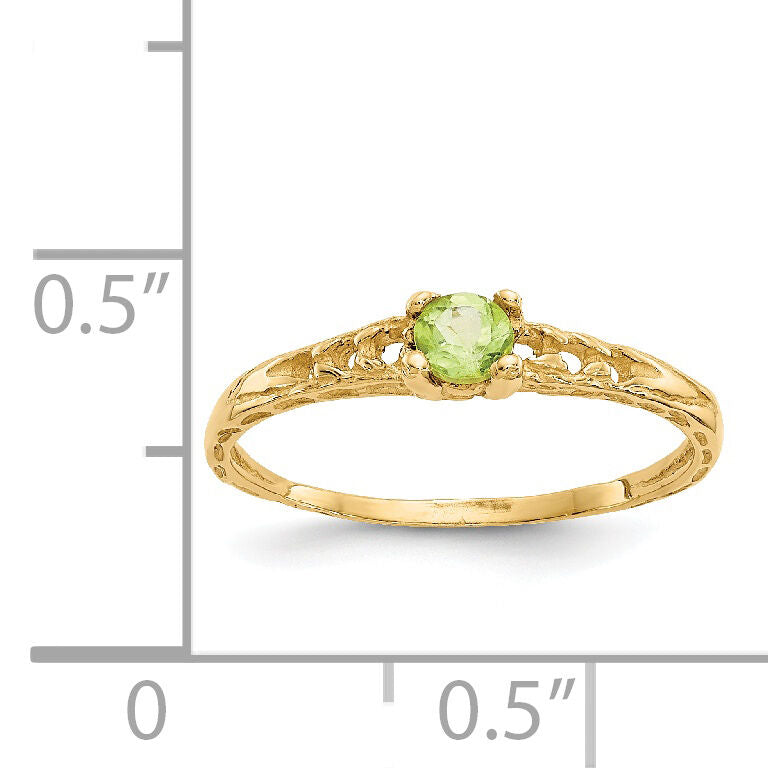 14k Madi K 3mm Peridot Birthstone Baby Ring-GK131