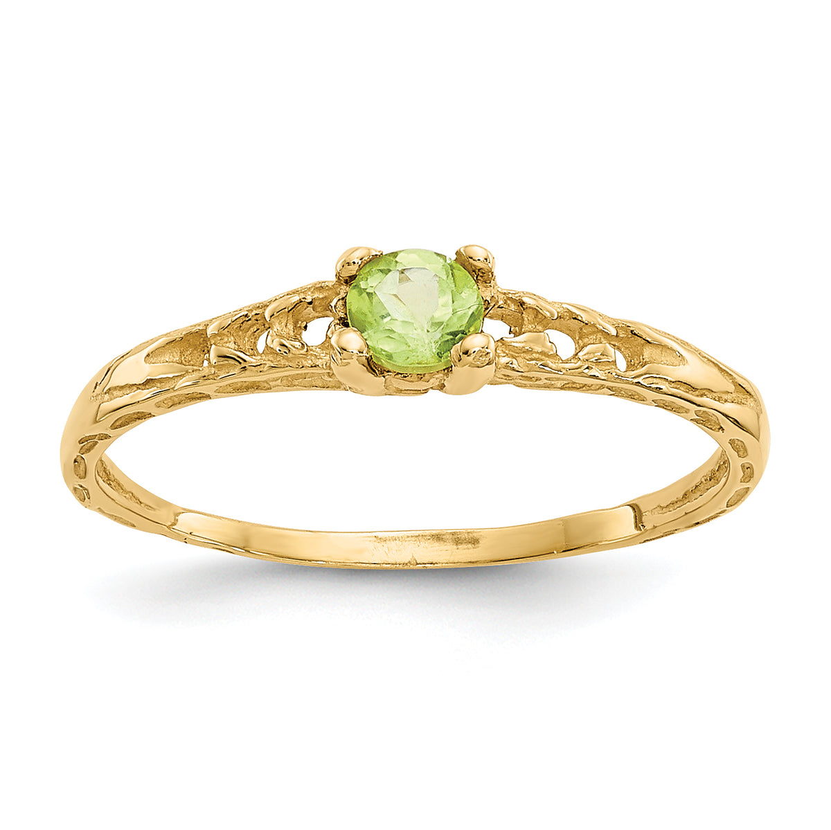 14k Madi K 3mm Peridot Birthstone Baby Ring-GK131