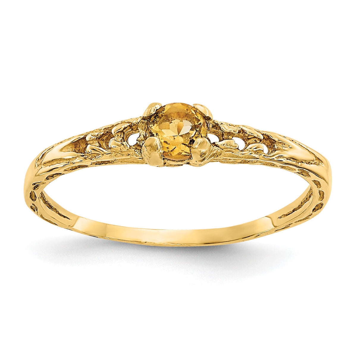 14k Madi K 3mm Citrine Birthstone Baby Ring-GK134