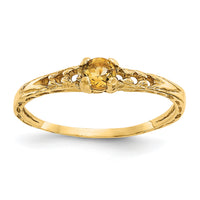 14k Madi K 3mm Citrine Birthstone Baby Ring-GK134