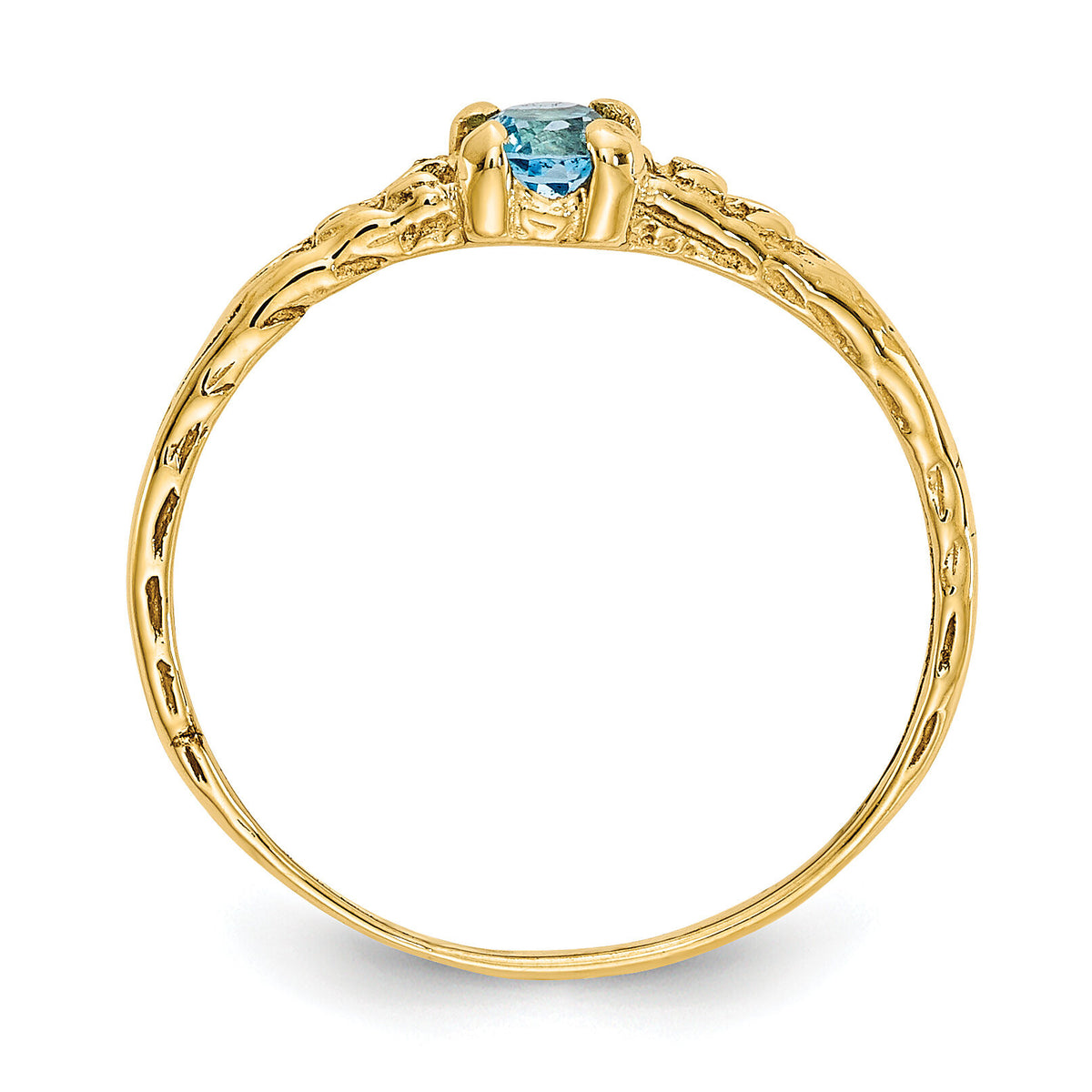 14k Madi K 3mm Blue Topaz Birthstone Baby Ring-GK135