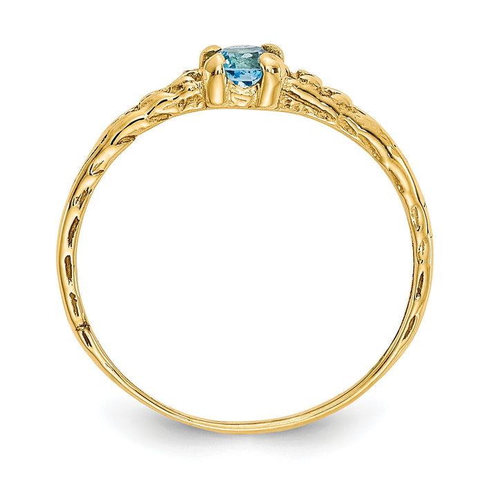 14k Madi K 3mm Blue Topaz Birthstone Baby Ring-GK135