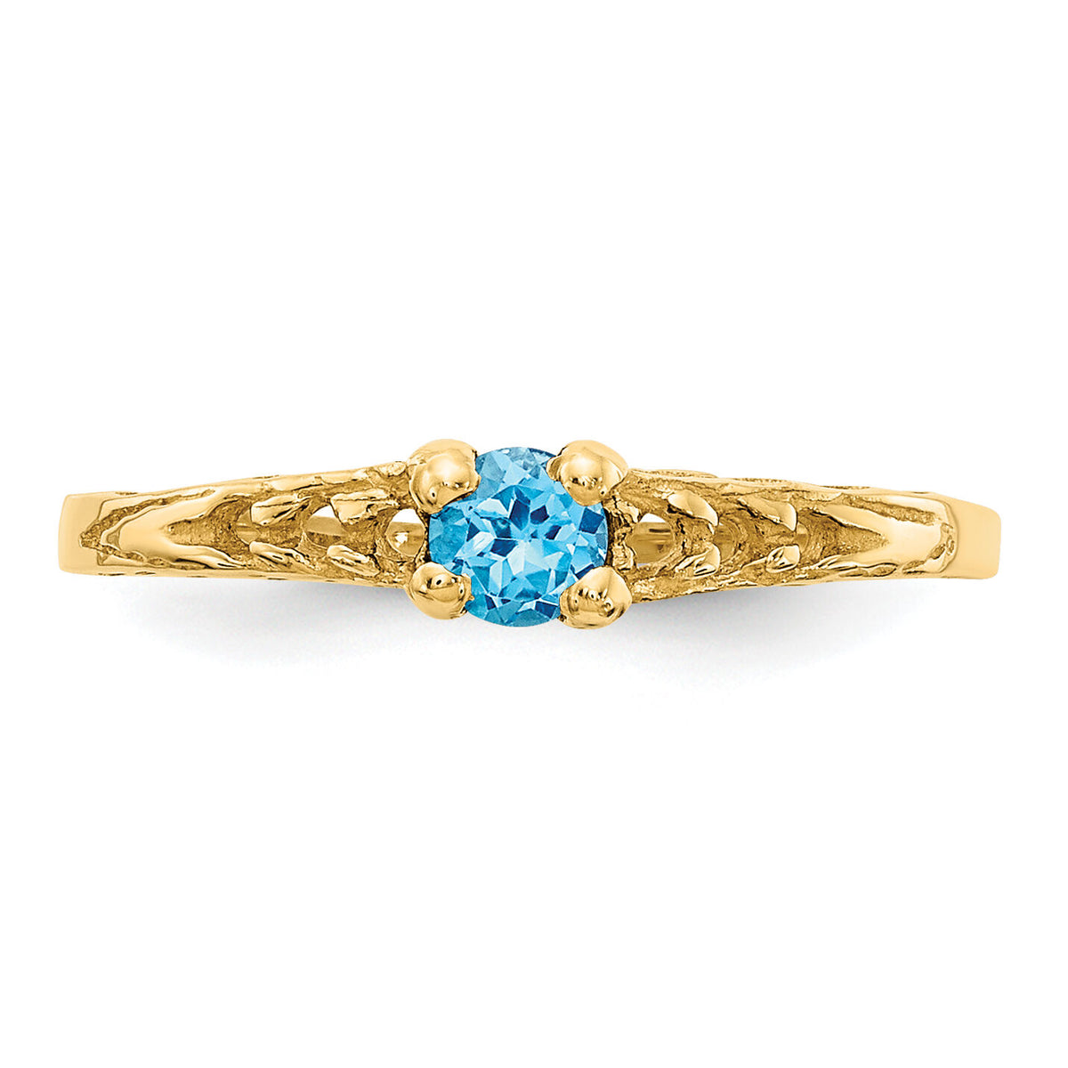 14k Madi K 3mm Blue Topaz Birthstone Baby Ring-GK135