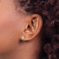 14K Madi K 4mm White CZ Heart Earrings-GK144WCZ
