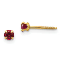 14k Madi K 3mm Imitation Garnet Birthstone Earrings (Jan)-GK193