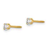 14k Madi K 3mm Imitation April Birthstone Earrings-GK196