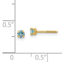 14k Madi K 3mm Imitation Blue Zircon Birthstone Earrings (Dec)-GK204