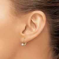14K Madi K 3-4mm White Round FW Cultured Pearl Leverback Earrings-GK250