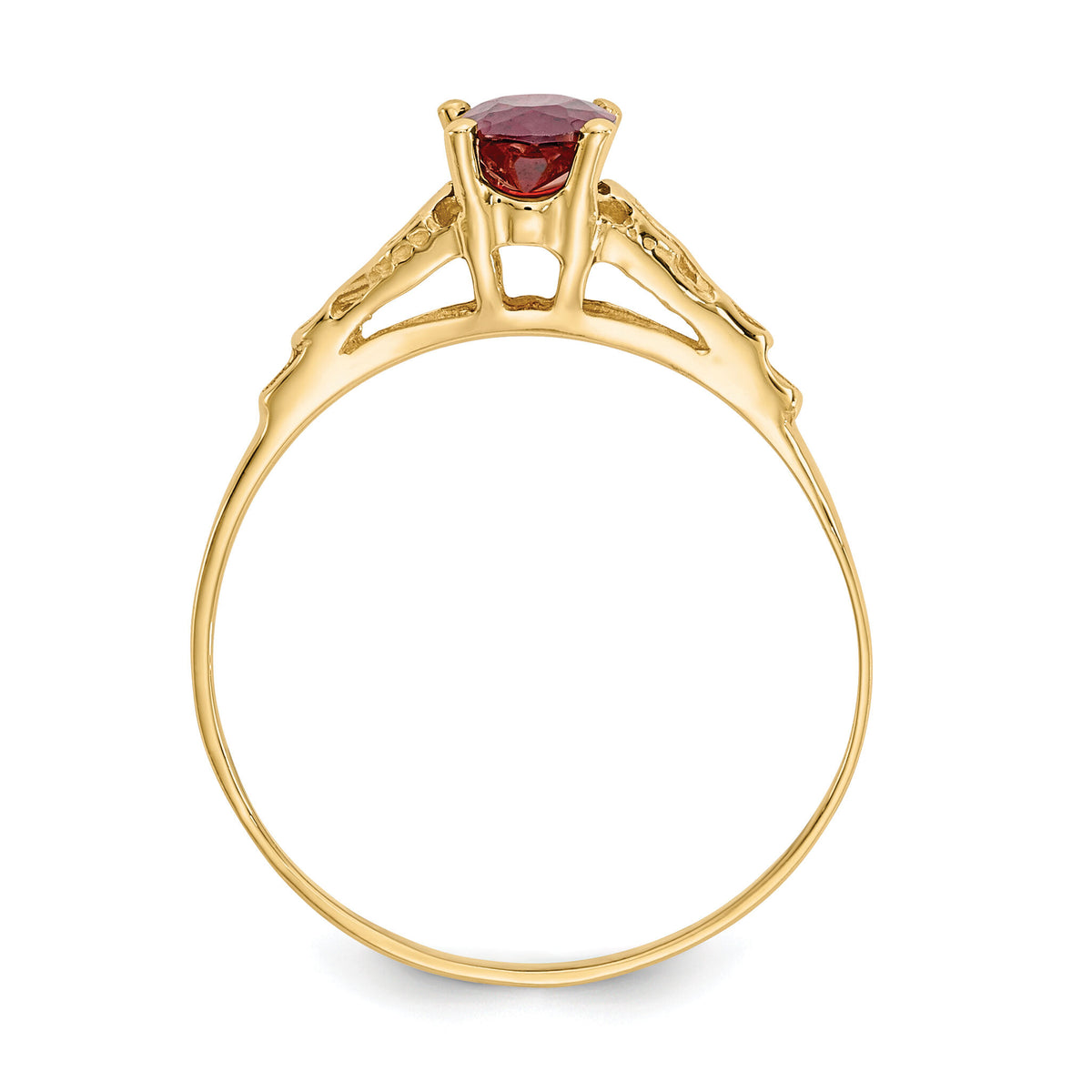 14k Madi K Synthetic Garnet Ring-GK275