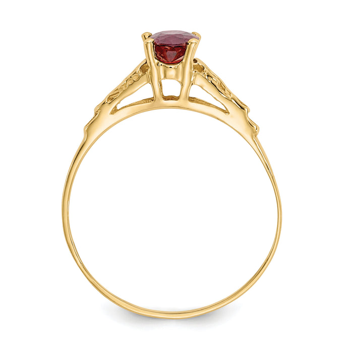 14k Madi K Synthetic Garnet Ring-GK275