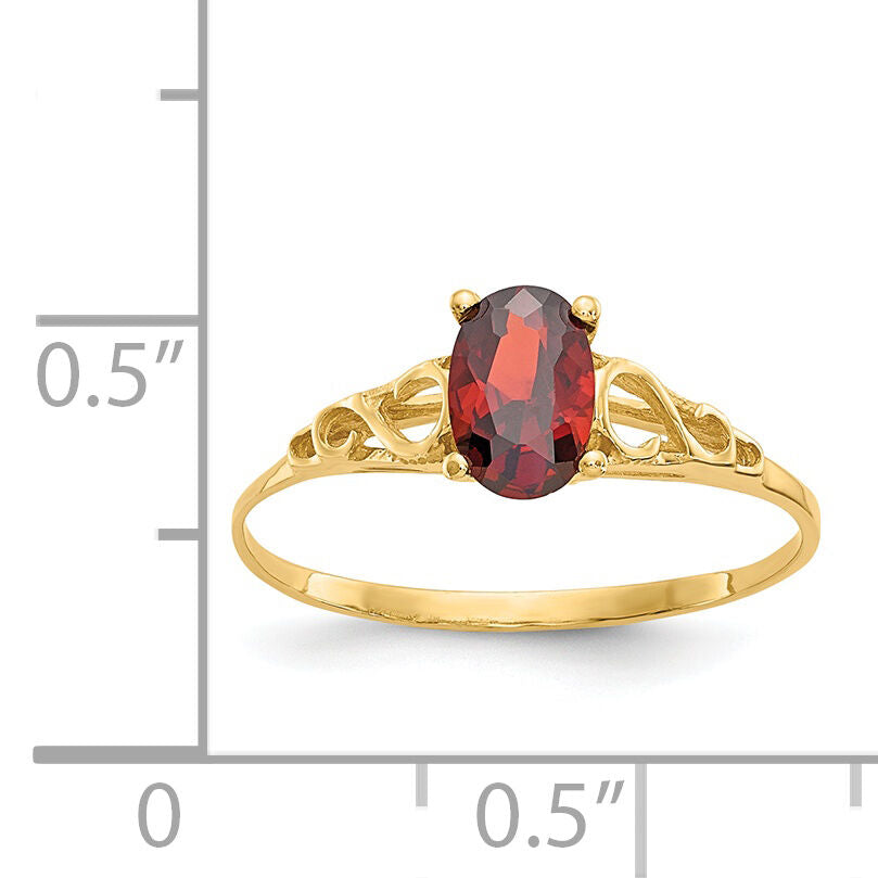 14k Madi K Synthetic Garnet Ring-GK275