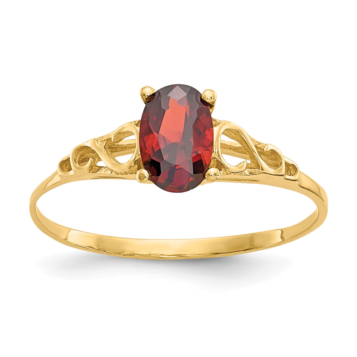 14k Madi K Synthetic Garnet Ring-GK275