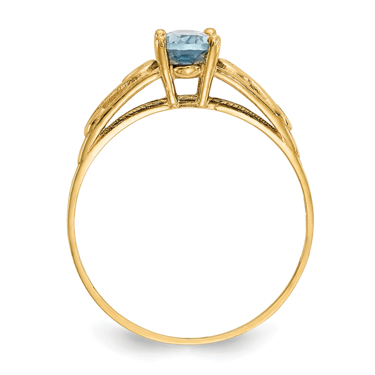 14k Madi K Synthetic Aquamarine Ring-GK277